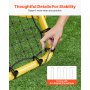VEVOR Soccer Rebound Net 40 x 35 x 37 inch, draagbaar voetbaldoelnet met volledig verstelbare hoeken, hulpmiddelen en uitrusting voor alle leeftijden Kick-Back Rebounder
