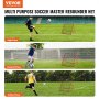 VEVOR Voetbal Rebound Net Draagbare Baffle Voetbal 48 x 48 mm, Rebounder Voetbal Ijzeren Pijp & PE Net Kinderen & Tieners Verstelbaar Voetbaldoel Rebounder Kicker voor Voetbaltraining