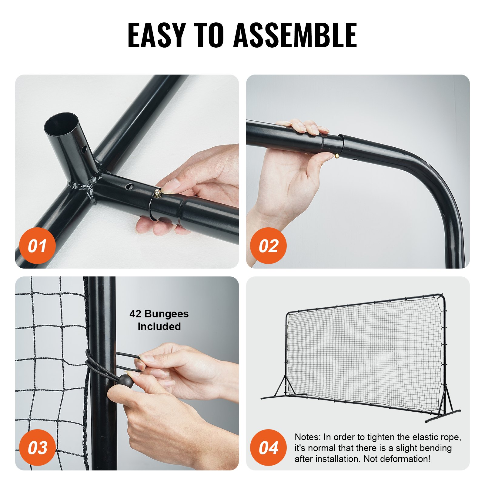 VEVOR Soccer Rebounder Net, 12x6FT Iron Soccer Training Equipment, Sports Football Training Gift with Portable Bag, Volleyball Rebounder Wall Perfect for Backyard Practicing, Solo Training, Passing