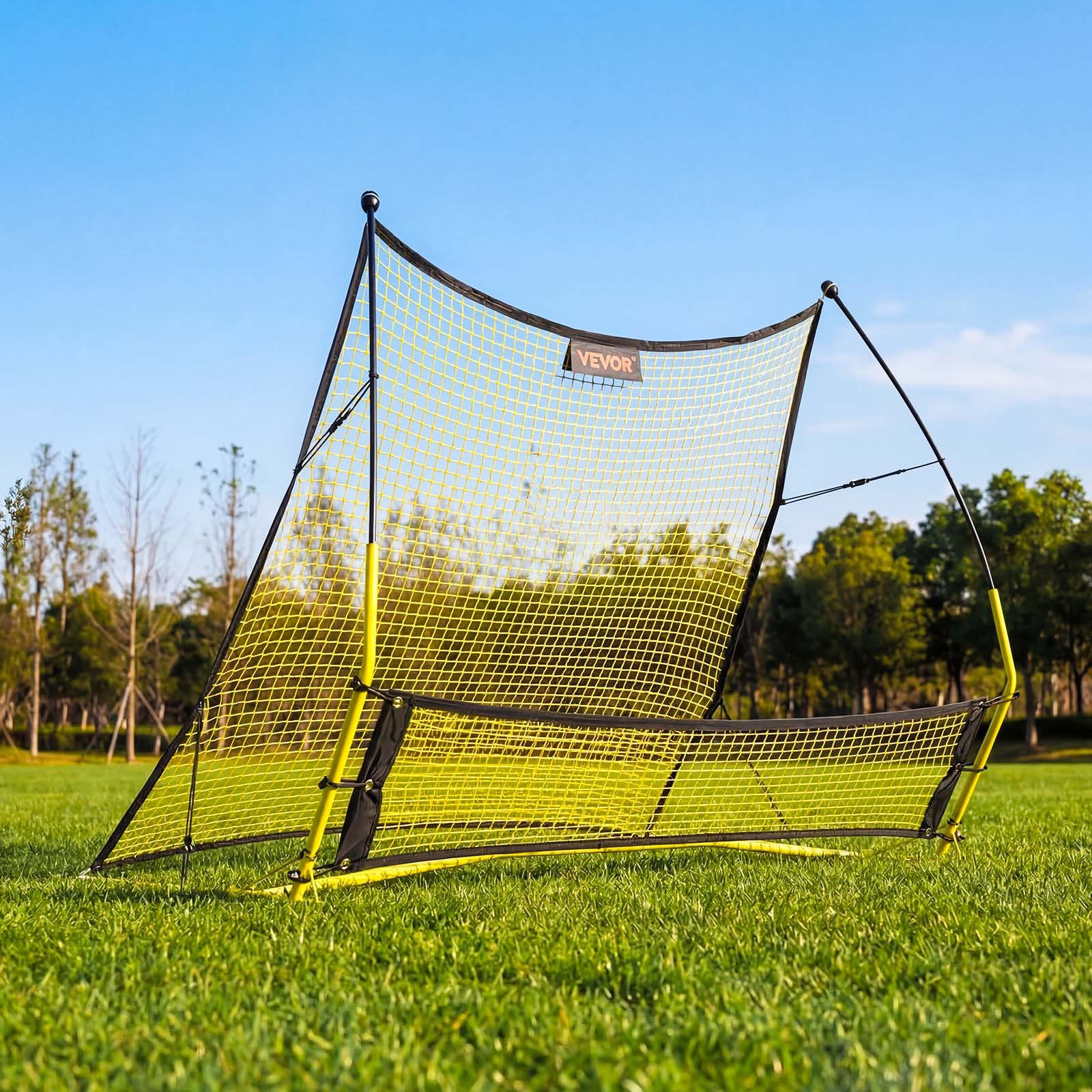 VEVOR Voetbal Rebounder 1830 x 1085 mm, 2-in-1 Rebound Net voor Balcontrole & Passoefeningen, Rebounder met Verdikte Glasvezelstangen & IJzeren Buisjes, Trainingsmateriaal voor Jeugd & Volwassenen