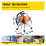 VEVOR Airless verfspuit met hogedrukslang, 2200W muurverfspuitpistool, 3000 PSI, 2 l/min, borstelloze motor inbegrepen, voor binnen- en buitenschilderwerk, hekwerkaccessoires