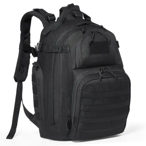 VEVOR tactische reistas rugzak 25 L met Molle-ontwerp en sponsvulling, militaire reistas militaire rugzak uitrustingstas rugzak voor outdoor avontuur wandelen jagen zwart