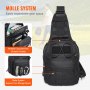 VEVOR Tactical Sling Bag, 10L Military Rover Shoulder Sling Backpack with Molle Design and Multi-pocket,  600D Tactical Shoulder Bag Ideal for Caping, Hiking and Every Day Carry, Black