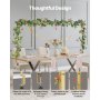 VEVOR Over The Table Rod Stand with Clamps, 13"-42" Tall & 28"-98" Length Adjustable, Metal Table Arch Stand with Rattan, Tabletop Balloon Arch Frame for Wedding Birthday Christmas Decorations, Gold