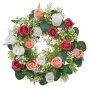 VEVOR Artificial Rose Wreath, 14-Inch Diameter Faux Flower Wreath with Pink and White Roses, Flower Arrangement Centerpiece for Valentine's, Mother's Day, Party, Wedding and Home Table Décor, 10 PCS