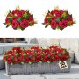VEVOR Flower Balls Arrangement Bouquet 10 PCS, 9.5-Inch Wedding Red Roses Centerpieces, Fake Flowers Kissing Balls Decor Artificial Floral Arrangements Flower Bouquet for Home Party Table Decorations