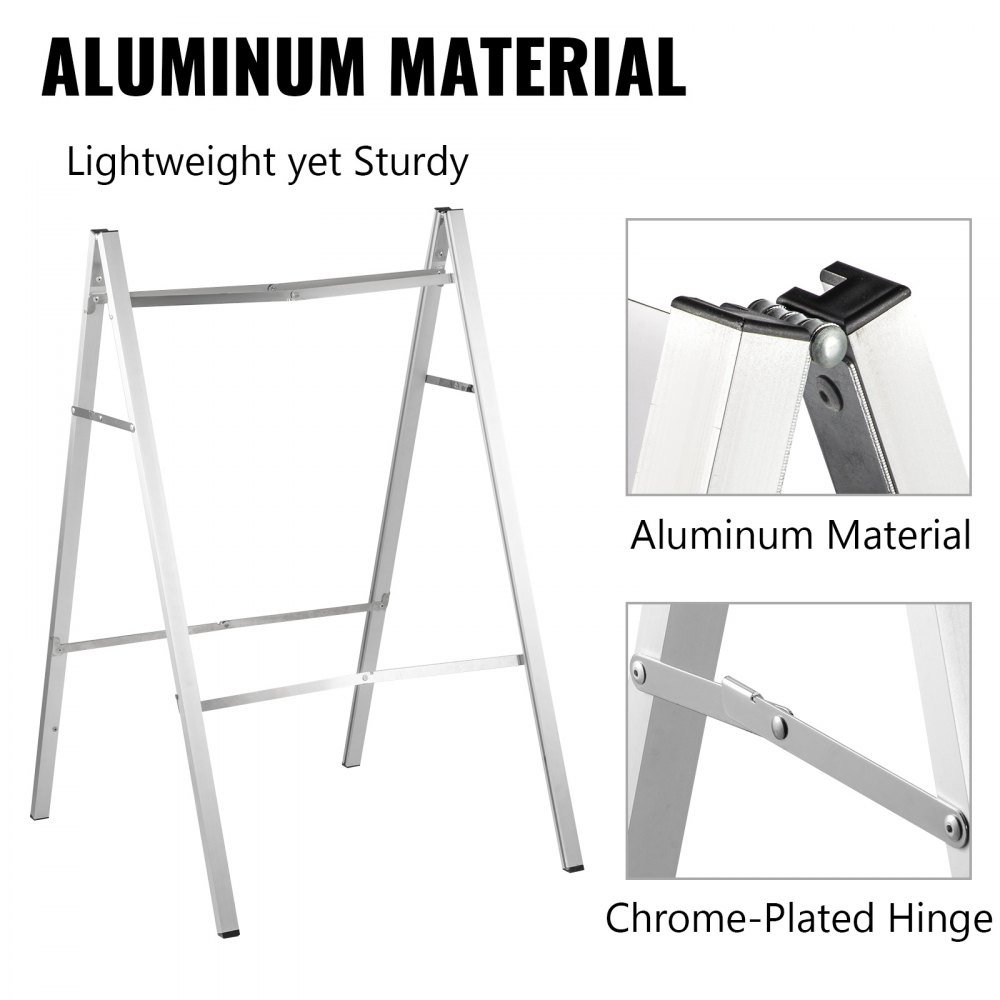 Vevor Klantenstopper Stoepbord Aluminium Een Frame Sandwich Board Zilver Als-c