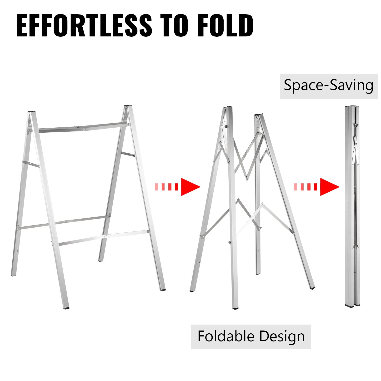 Vevor Klantenstopper Stoepbord Aluminium Een Frame Sandwich Board Zilver Als-c