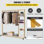 VEVOR mobiele kledingstandaard kapstok 4 niveaus 150x36x160cm Golden