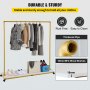VEVOR Clothing Garment Rack, 150 x 36 x 160 cm, Heavy-duty Clothes Rack with Bottom Shelf, 4 Swivel Casters, Sturdy Steel Frame, Rolling Clothes Organizer for Laundry Room Retail Store Boutique, Gold