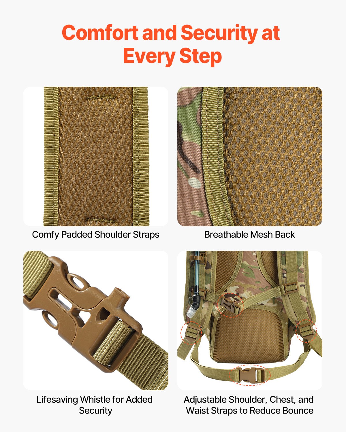 VEVOR Hydratatierugzak met 3L TPU-waterzak, wandelrugzak met opbergruimte voor mannen en vrouwen, Hydro Water Daypack voor wandelen, hardlopen, fietsen, kamperen