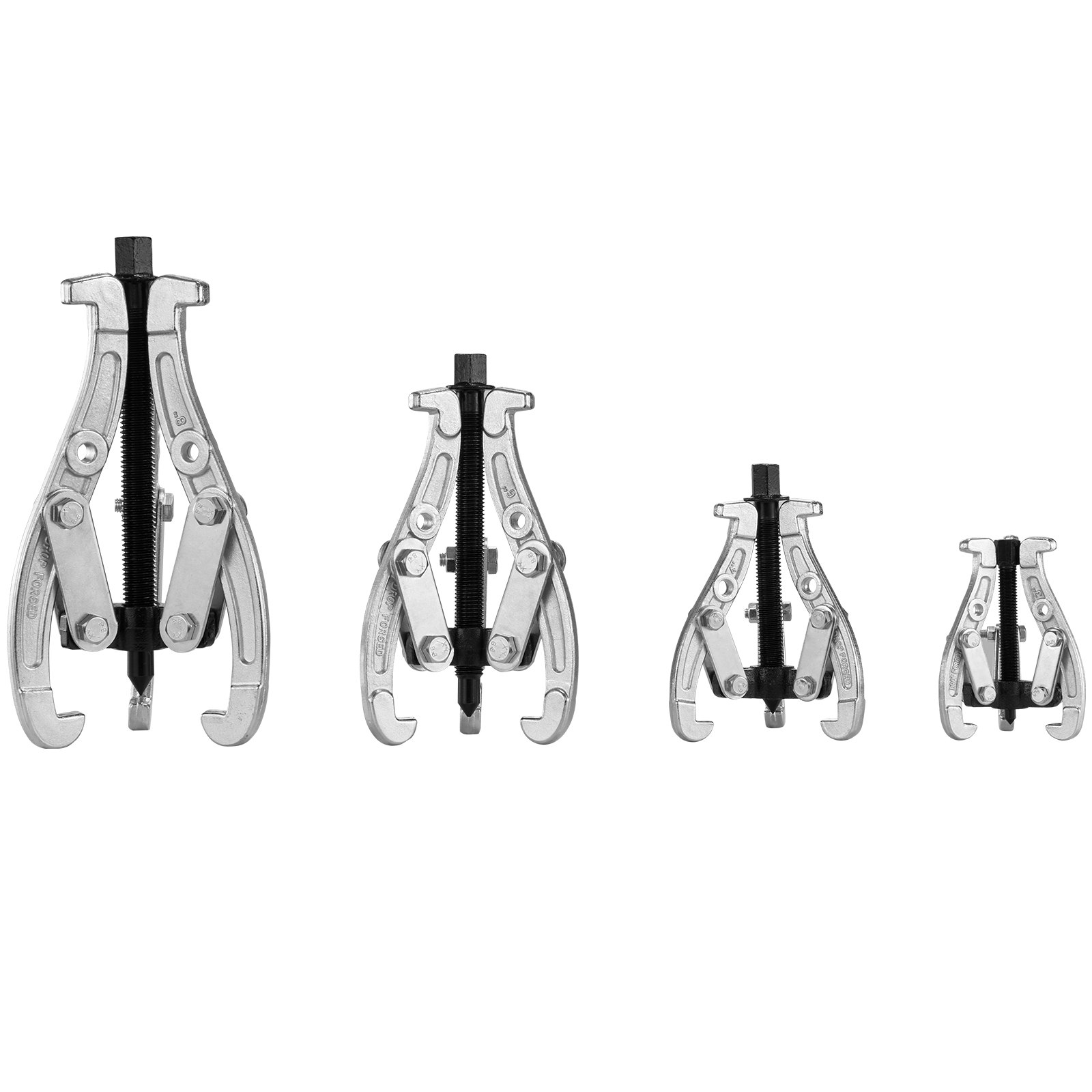 VEVOR Gear Puller Set, 3" 4" 6" 8" Puller Kit, 3 Jaw Gear Bearing Flywheel Pulley Removal Tool, 2 or 3 Reversible Jaws Wheel Puller, Vertically and Horizontally, External and Internal, 4-Piece