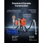 VEVOR Airless verfspuit 1500 W 3300 psi, 2,65 l/min verfspuitsysteem met reinigingsborstel, slang, verlengstang en spuitmonden, verfspuit voor huizen en gebouwen