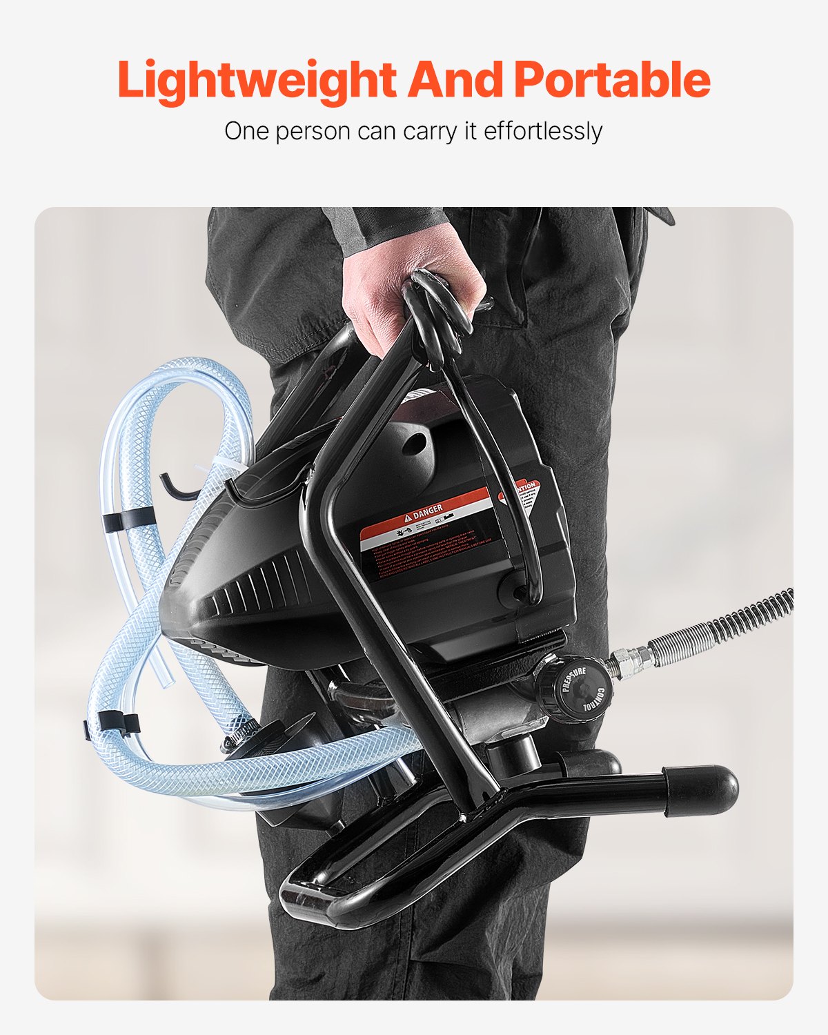 VEVOR Airless verfspuit met standaard 650W hoogrendement airless verfspuit 3000 PSI elektrische verfspuit, verlengstok en reinigingssets voor tuinmeubelen en schuttingen