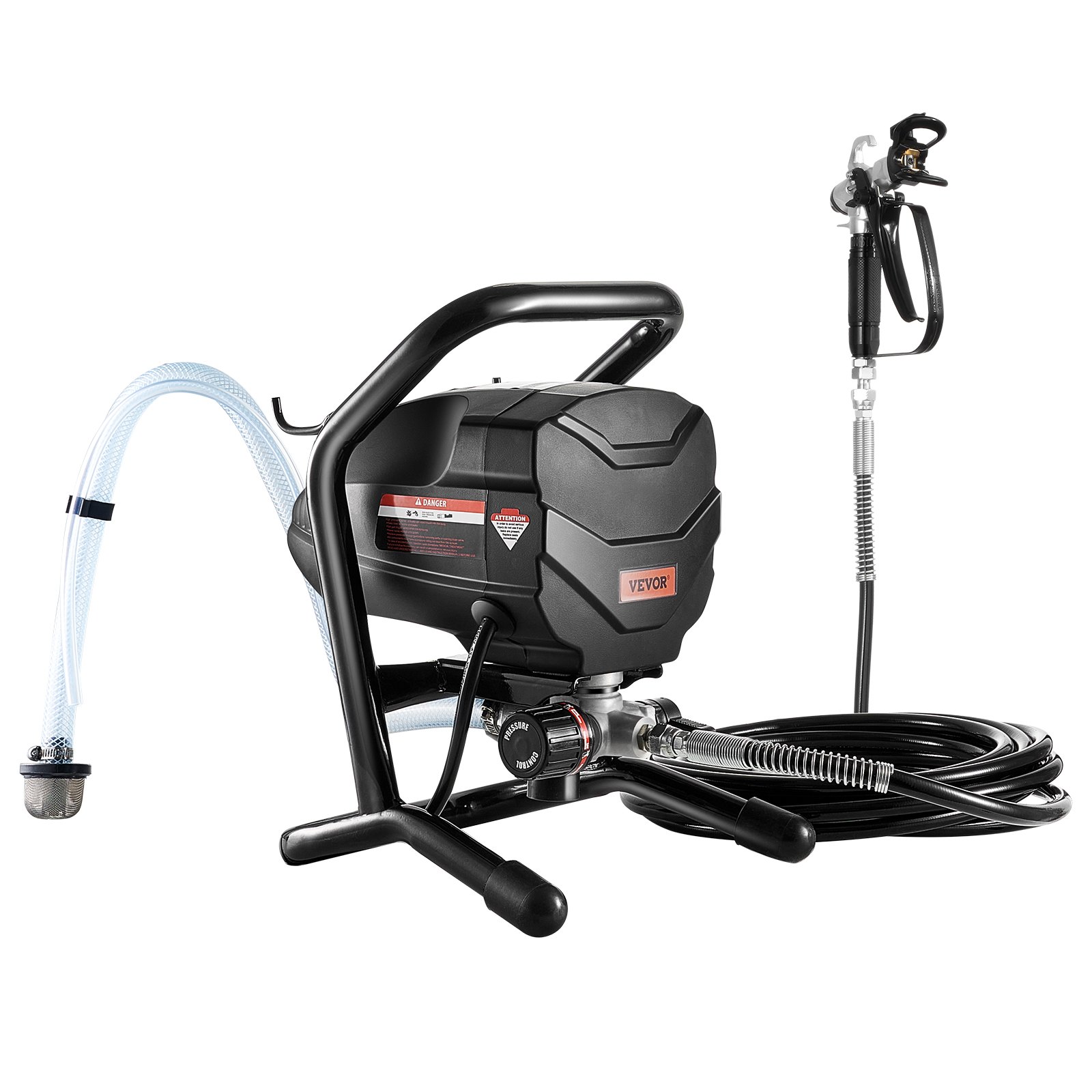 VEVOR Airless verfspuit met standaard 650W hoogrendement airless verfspuit 3000 PSI elektrische verfspuit, verlengstok en reinigingssets voor tuinmeubelen en schuttingen