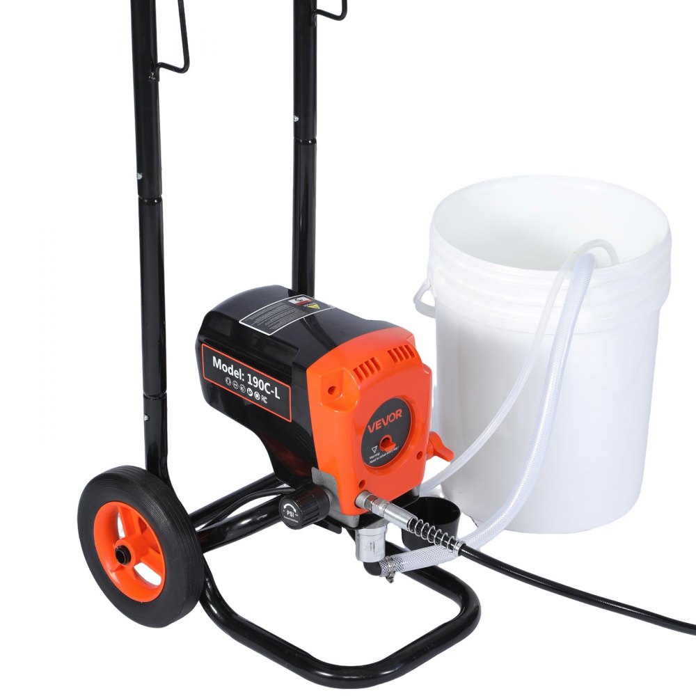 VEVOR Airless verfspuit met standaard, 900 W, 3300 psi, verfspuitsysteem met reinigingsborstel, slang, verlengstang en sproeiers, verfspuit voor woningen en gebouwen