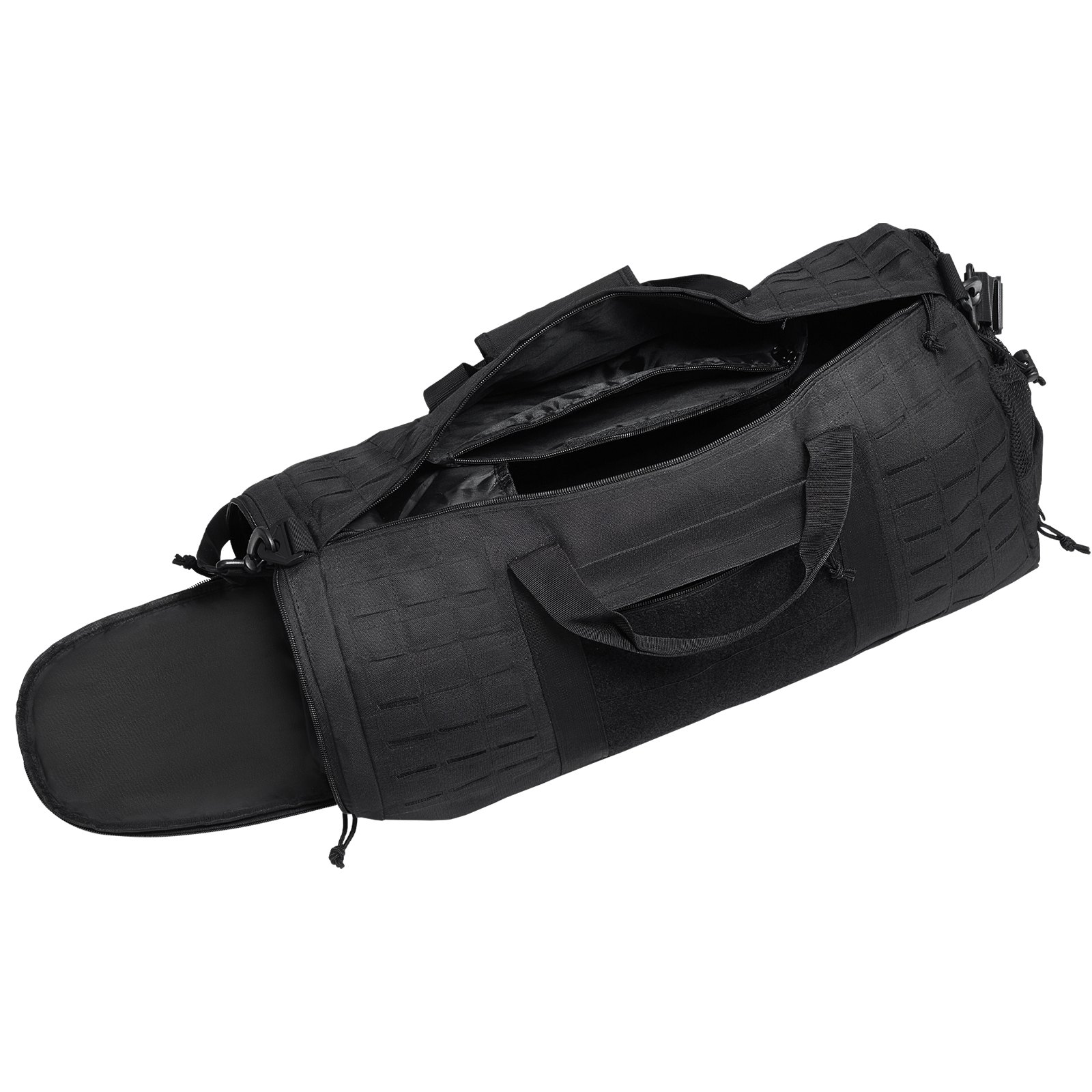 VEVOR Tactical Duffle Bag, 45L Gym Bag Duffle with Molle Design and Shoe Compartment, Military Travel Bag for Men and Women, Tactical Gear Bag for Overnight, Sports, Fitness, Clothing, Travel, Black