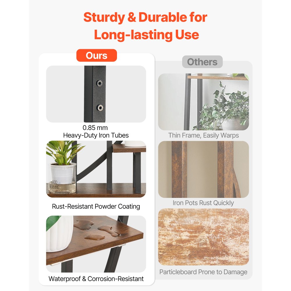 VEVOR Plantenstandaard met kweeklampen (2-pack), 7-laags bloemenstandaard, bloementrap, plantentrap, 3 timers en 10 helderheidsniveaus, bloemenplank voor de woonkamer, 550x260x1665mm