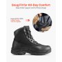 VEVOR Men's Military Tactical Boots, 152.4 mm Combat Hiking Work Boots, Lightweight & Breathable & Sturdy Mens Motorcycle Interceptor Trooper Boot, for Outdoor Security Mountaineering, UK Size 10