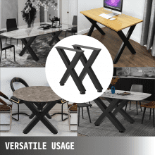 VEVOR Metal Table Legs 15.7 x 15.5 Inch Black Table Legs Premium steel table legs with X-frame style Steel Bench Legs Country Style Table Legs Furniture Leg Perfect for Coffee Store Home Office Bar