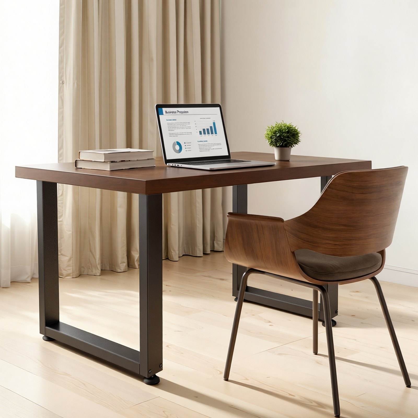 VEVOR Table Legs, 29.5" H x 23.6" W Square Steel Furniture Legs, Modular Design, Easy Assembly, 2204 lbs Max Load Heavy Duty, for Home Office Desk, Workbenches, Dinner Bar Tables, Set of 2, Black