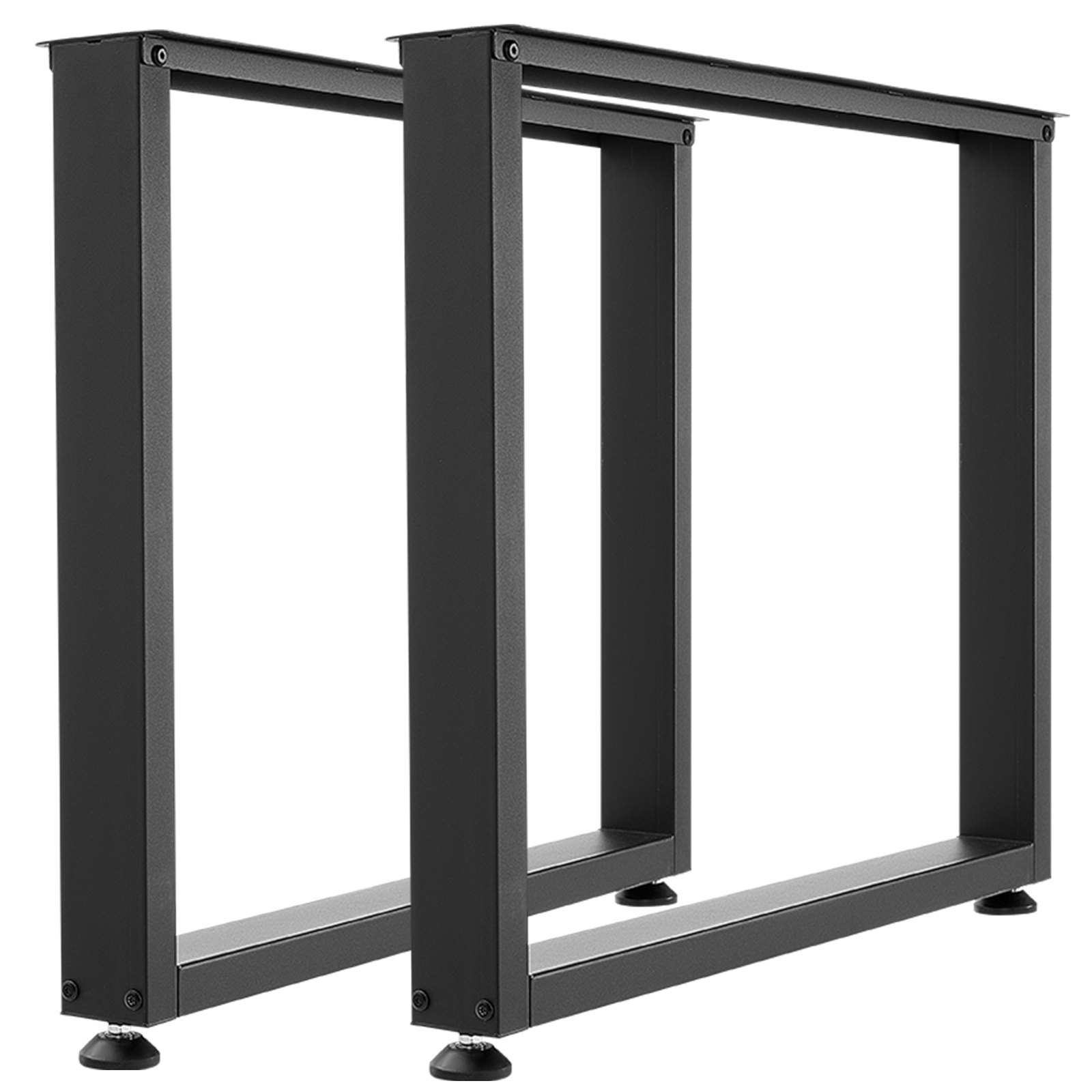 VEVOR Table Legs, 29.5" H x 35.4" W Square Steel Furniture Legs, Modular Design, Easy Assembly, 2204 lbs Max Load Heavy Duty, for Home Office Desk, Workbenches, Dinner Bar Tables, Set of 2, Black