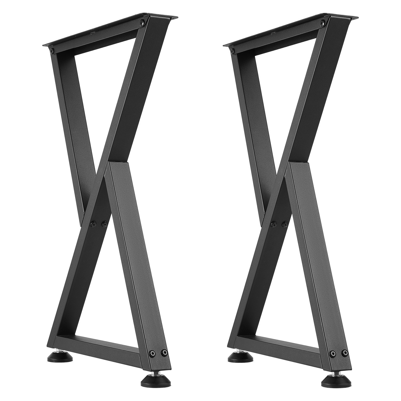 VEVOR Tafelpoten, Set van 2, 472x740 mm, Z-vormig tafelonderstel, Draagvermogen 1000 kg, Tafelpoten van koolstofstaal, Meubelvoeten, Tafelonderstel, Tafelpoten voor bureaus, salontafels, eettafels, Zwart