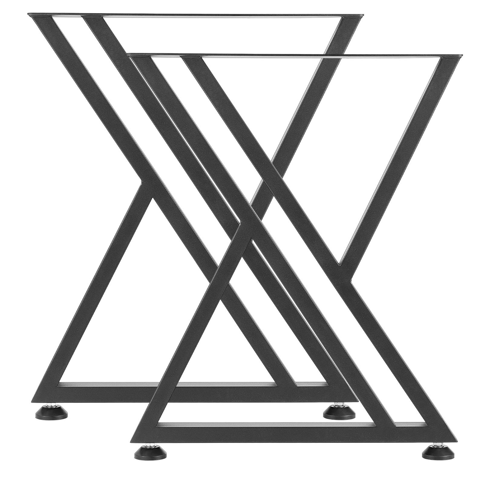 VEVOR Tafelpoten, Set van 2, 610x740 mm, X-vormige tafelvoet, Draagvermogen 1000 kg, Tafelpoten van koolstofstaal, Meubelvoeten, Tafelonderstel, Tafelpoten voor bureaus, salontafels, eettafels, Zwart