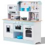 VEVOR Speelkeuken voor kinderen, houten speelgoedkeukenset met licht en geluid, peuterkeuken met ijsmachine, oven, gootsteen, magnetron, koelkast en keukengerei en fruitaccessoires voor peuters van 3 tot 8 jaar, wit