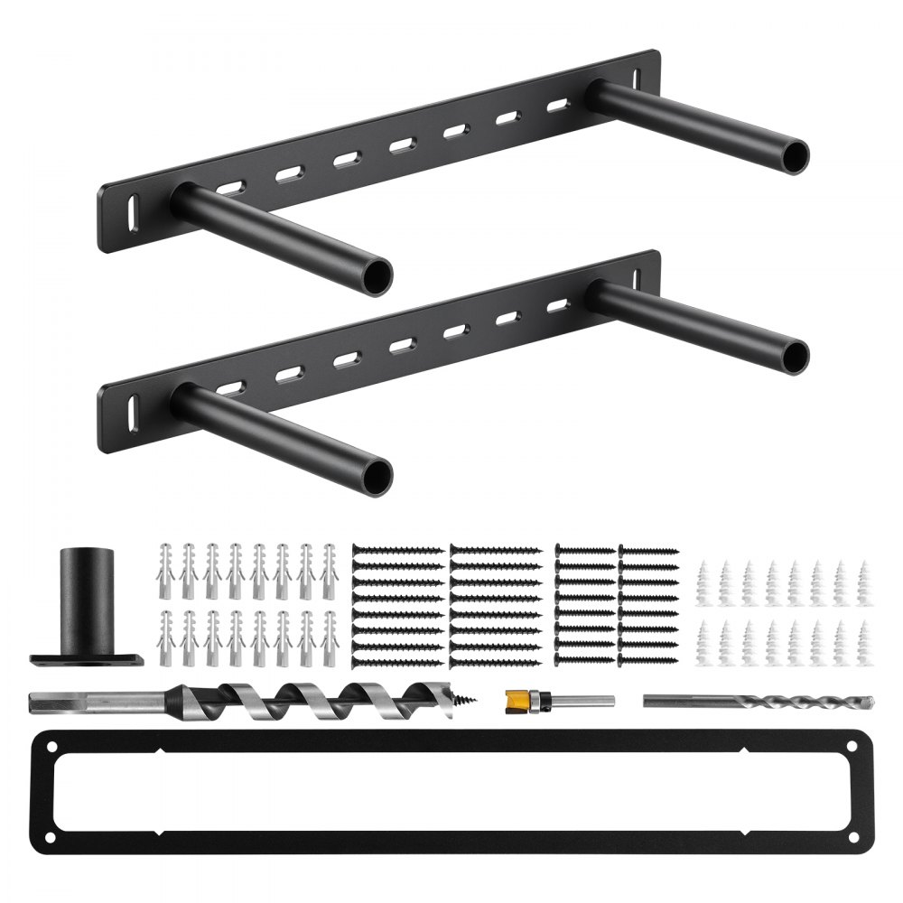 VEVOR Floating Shelf Brackets 2 Pcs, 150 lbs/68 kg Weight Capacity, 16x6.2x1.5 inch / 406.4x157.4x38.1 mm, Heavy Duty Hidden Shelf Brackets Support, Wall Mounting Invisible Floating Shelves Bracket
