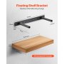 VEVOR Floating Shelf Brackets 2 Pcs, 150 lbs/68 kg Weight Capacity, 16x6.2x1.5 inch / 406.4x157.4x38.1 mm, Heavy Duty Hidden Shelf Brackets Support, Wall Mounting Invisible Floating Shelves Bracket