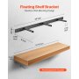 VEVOR Floating Shelf Bracket 1 Pack, 190 lbs/86 kg Weight Capacity, 34x6.2x1.5 inch / 863.6x157.4x38.1 mm, Heavy Duty Hidden Shelf Brackets Support, Wall Mounting Invisible Floating Shelves Bracket