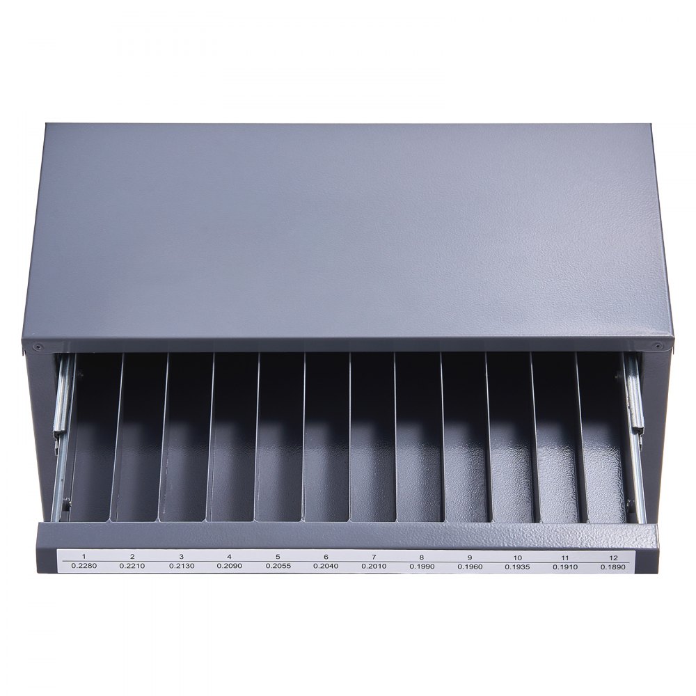 VEVOR Boorbit Dispenser Kast, Boorbit Organizer met Vijf Laden voor Boorbit Dispensers Nr. 1 tot Nr. 60 Gemaakt van Staal met Labels, Stapelbare Boorbit Dispenser voor het Opbergen van Boren en Graveerbits