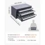 VEVOR Boorbit Dispenser Kast, Boorbit Organizer met Drie Laden voor 1 mm tot 13 mm, Stalen Boorbit Dispenser Organizer met Labels, Stapelbare Boorbit Dispenser voor Boorbit Opslag