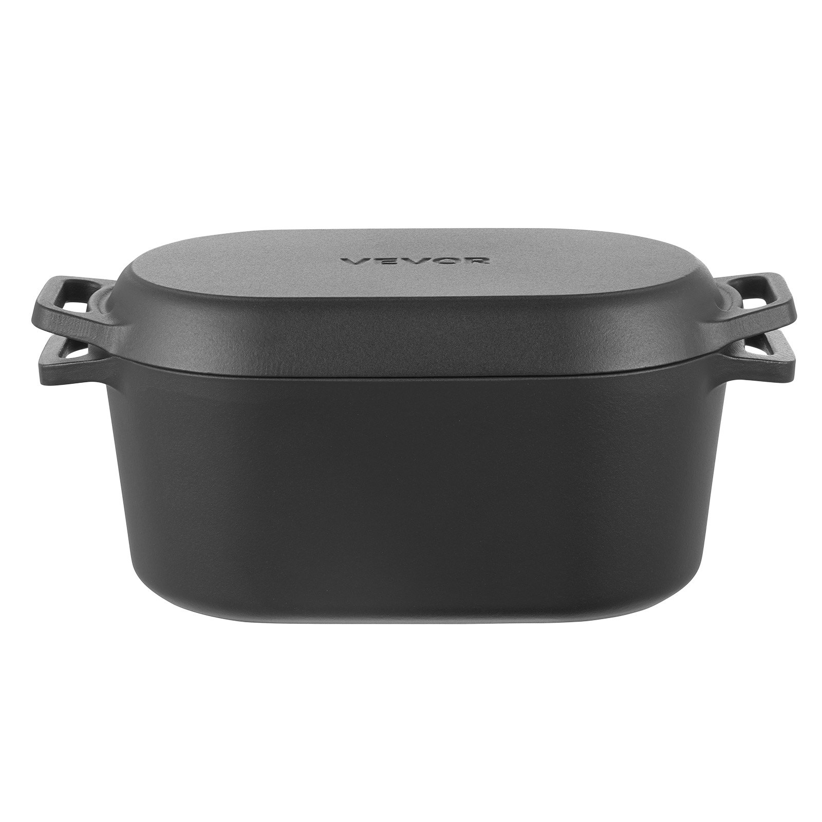 VEVOR geëmailleerde gietijzeren braadpan, 3,31 L braadpan voor het bakken van zuurdesembrood, robuuste kookpan met deksel en handgrepen, geschikt tot 260 °C, broodpan voor stoofschotels om te koken en te frituren