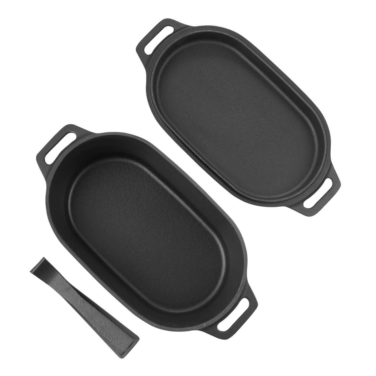 VEVOR geëmailleerde gietijzeren braadpan, 3,31 L braadpan voor het bakken van zuurdesembrood, robuuste kookpan met deksel en handgrepen, geschikt tot 260 °C, broodpan voor stoofschotels om te koken en te frituren
