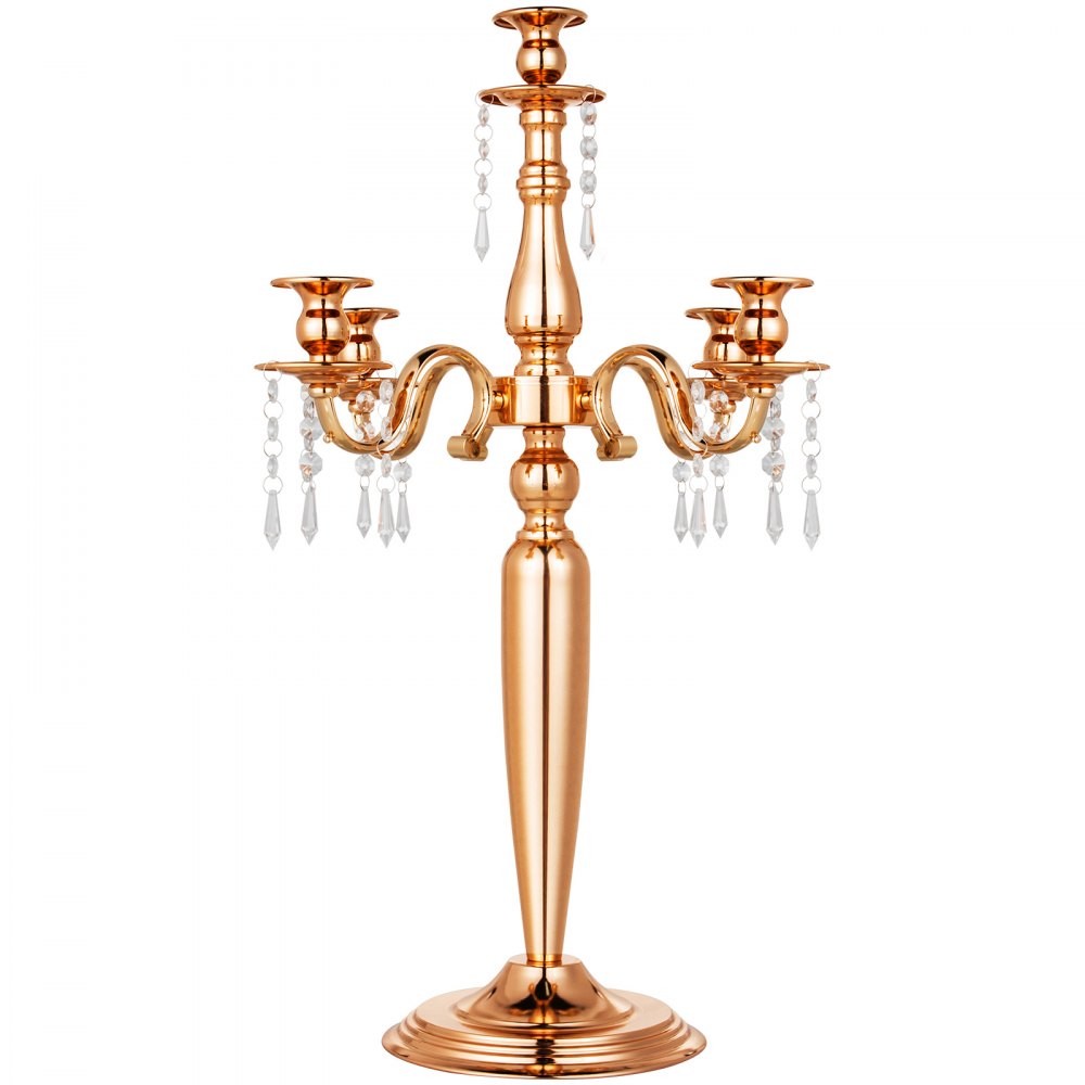 5 Arm Kandelaar Kandelaar Rose Gouden Kandelaar Large Deco 64cm Hoog