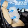 VEVOR Universele autostoelhoezen voor- en achterbank 13-delig kunstleer stoelhoes volledig gesloten ontwerp verwijderbare hoofdsteun en airbag compatibel voor de meeste vrachtwagens beige