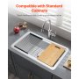 VEVOR Farmhouse Sink, Werkstation Onderbouw Spoelbak Gemaakt van Fireclay, Inbouw Spoelbak met Diverse Accessoires, Keuken Spoelbak, Grote Huishoudelijke Spoelbakken (835 x 485 x 254 mm) Wit