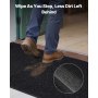 VEVOR Dirt Trapper Mat, 1829 x 1219 mm, binnen- en buitendeurmat, PVC-achterkant, wasbaar entreemat voor gang, balkon, garage, gestreept, grijs
