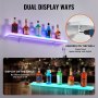VEVOR LED Lighted Liquor Bottle Display, 1 Tier 40 Inch Wall Mounted Whiskey Rack Stand, 1 Step Commercial Illuminated Home Bar Shelf, Acrylic Drinks lighting Shelves with RF Remote & App Control