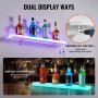 VEVOR Wall Mounted LED Lighted Liquor Bottle Display Home Bar Shelf  30" 1-Step