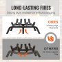 VEVOR Fireplace Log Grate, 18 inch Heavy Duty Fireplace Grate with 6 Support Legs, 3/4’’ Solid Powder-coated Steel Bars, Log Firewood Burning Rack Holder for Indoor and Outdoor Fireplace