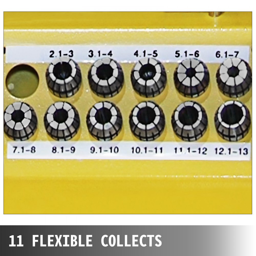 VEVOR End Mill Sharpener MR-X13A Φ3-Φ13(Φ15) Drill Bits Sharpener and Grinder 6 Collects End Mill Re-Sharpener Portable Grinding Sharpening Machine CNC Router Bit Sharpener with Adjustable Angle