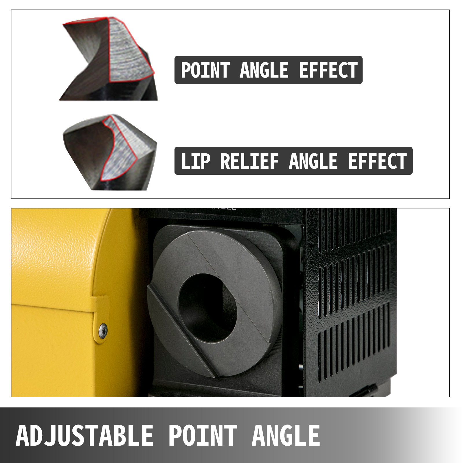 VEVOR End Mill Sharpener MR-X13A Φ3-Φ13(Φ15) Drill Bits Sharpener and Grinder 6 Collects End Mill Re-Sharpener Portable Grinding Sharpening Machine CNC Router Bit Sharpener with Adjustable Angle