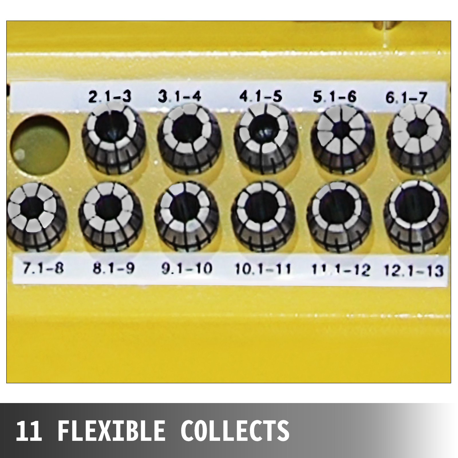 VEVOR End Mill Sharpener MR-X13A Φ3-Φ13(Φ15) Drill Bits Sharpener and Grinder 6 Collects End Mill Re-Sharpener Portable Grinding Sharpening Machine CNC Router Bit Sharpener with Adjustable Angle