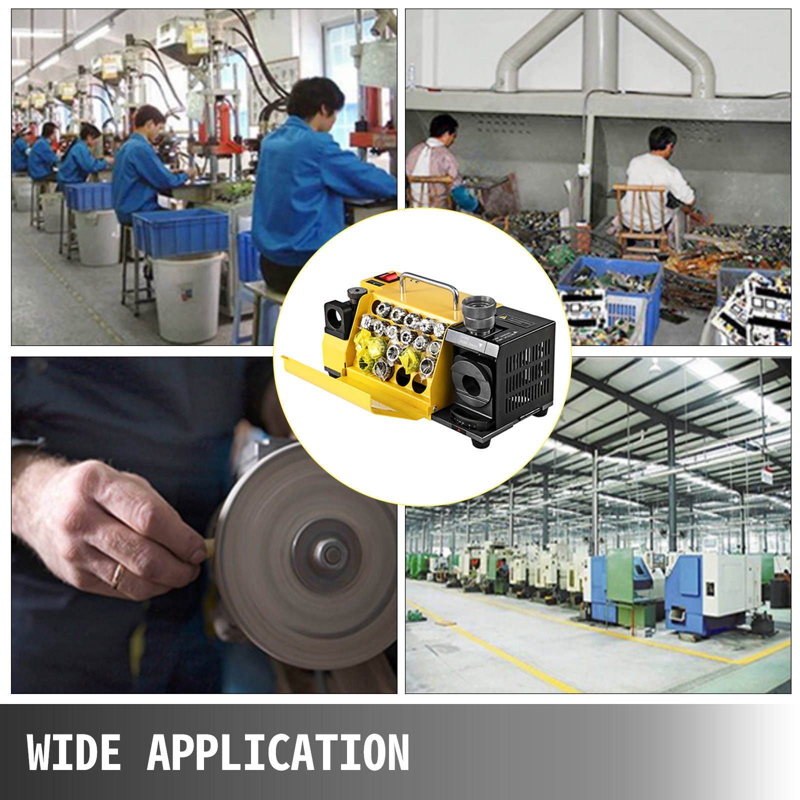 VEVOR End Mill Sharpener MR-20G Ф3-ф20 Drill Bits Sharpener and Grinder 18 Collects End Mill Re-Sharpener Portable Grinding Sharpening Machine CNC Router Bit Sharpener with Adjustable Angle