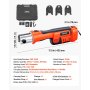 VEVOR 18V ​​Draadloze Krimptang Set, 32kN Krimptang incl. 3 Krimptangen V15 V22 V28 & 180° Draaibare Kop, Elektrische Krimptang met 4,0 Ah Accu's voor Roestvrijstalen Buisjes tot 54 mm, 40 HRC voor Hoge Prestaties