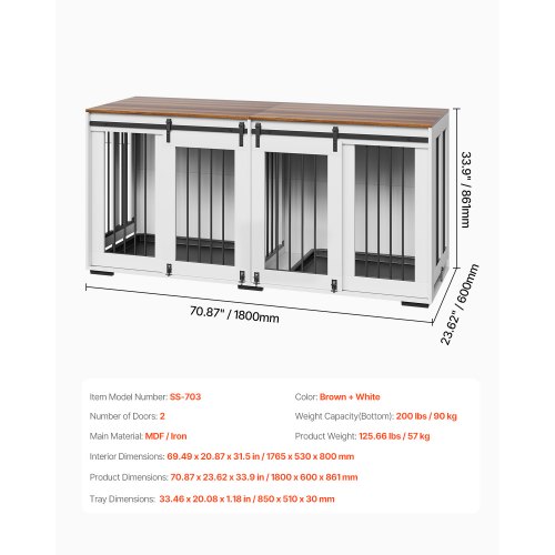 Loboo Idea Hondenkrat bijzettafel schuifdeur, zware hondenkrat meubels Loboo Idea Hondenkrat bijzettafel schuifdeur, zware hondenkrat meubels