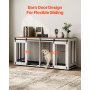 VEVOR 72" Dog Crate Furniture for 2 Dogs, Double Dog Crate Furniture with Double Sliding Doors, Large Dog Crate TV Stand with Removable Tray, Steel Frame Double Dog Crate for Small, Medium, Large Dogs White